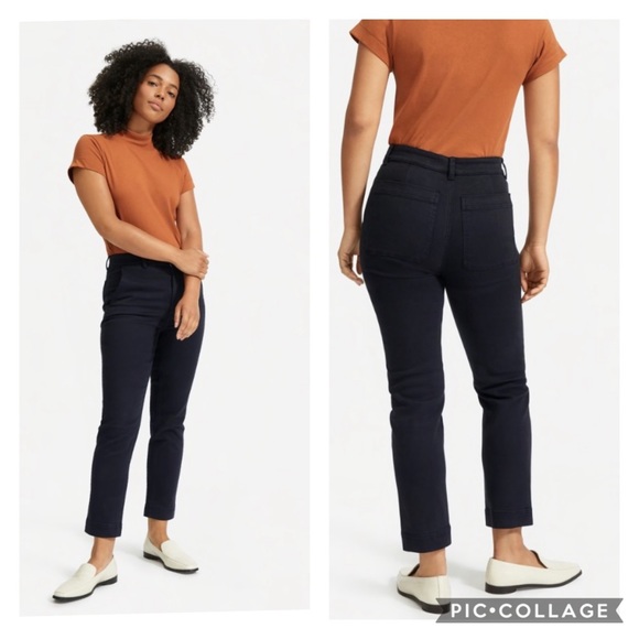 Everlane Straight Leg Crop Pant Navy 